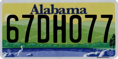 AL license plate 67DH077