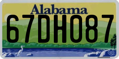 AL license plate 67DH087