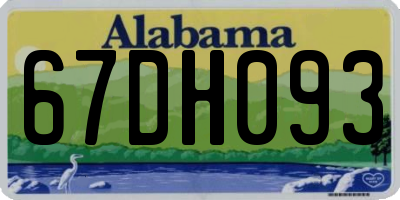 AL license plate 67DH093