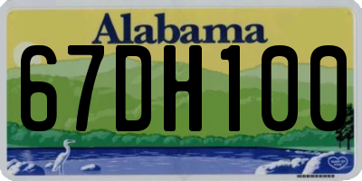 AL license plate 67DH100
