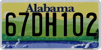 AL license plate 67DH102