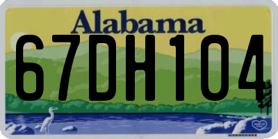 AL license plate 67DH104