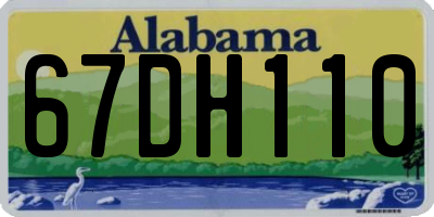 AL license plate 67DH110