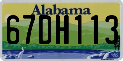 AL license plate 67DH113