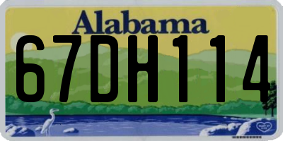 AL license plate 67DH114
