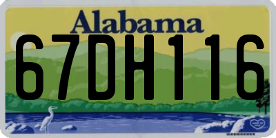 AL license plate 67DH116