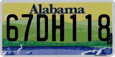 AL license plate 67DH118