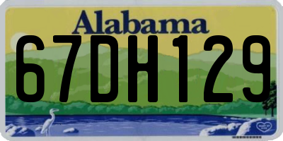 AL license plate 67DH129