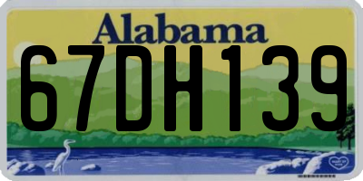AL license plate 67DH139