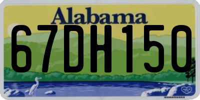 AL license plate 67DH150