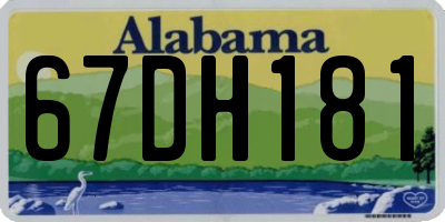 AL license plate 67DH181
