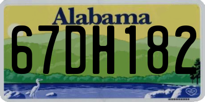 AL license plate 67DH182