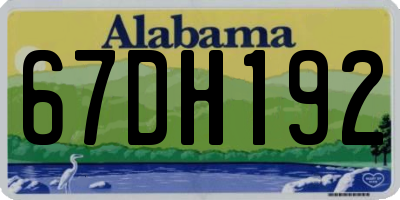 AL license plate 67DH192
