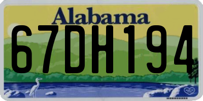 AL license plate 67DH194