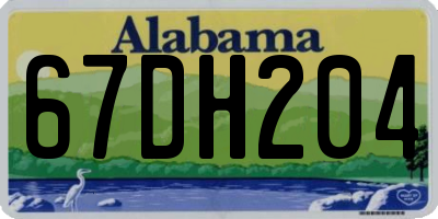 AL license plate 67DH204