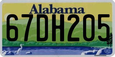 AL license plate 67DH205