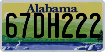 AL license plate 67DH222