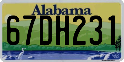 AL license plate 67DH231