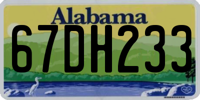 AL license plate 67DH233