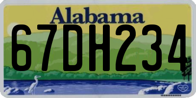 AL license plate 67DH234