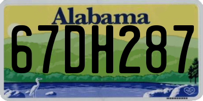 AL license plate 67DH287