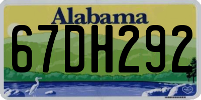 AL license plate 67DH292