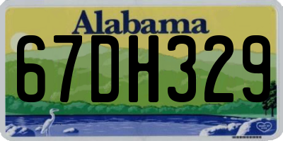 AL license plate 67DH329