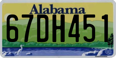 AL license plate 67DH451