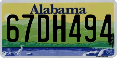 AL license plate 67DH494