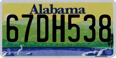 AL license plate 67DH538