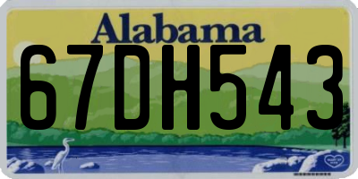AL license plate 67DH543