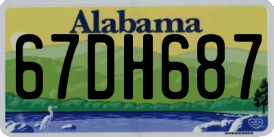AL license plate 67DH687