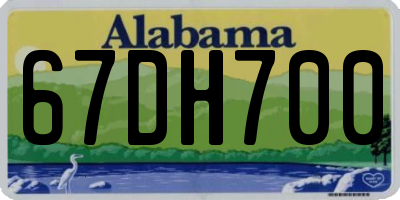 AL license plate 67DH700