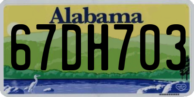 AL license plate 67DH703