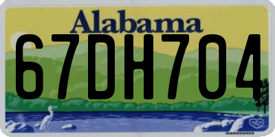 AL license plate 67DH704