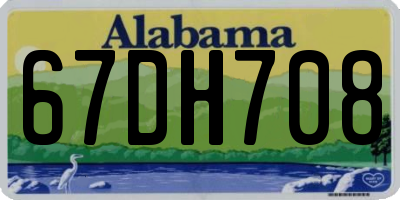 AL license plate 67DH708