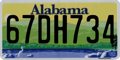 AL license plate 67DH734