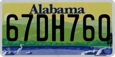 AL license plate 67DH760