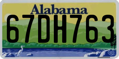 AL license plate 67DH763