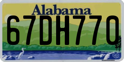 AL license plate 67DH770