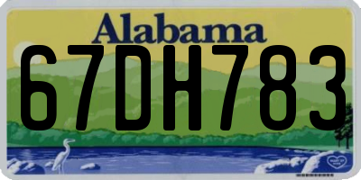AL license plate 67DH783