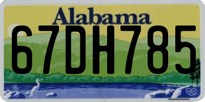 AL license plate 67DH785