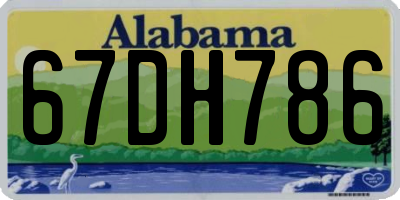 AL license plate 67DH786