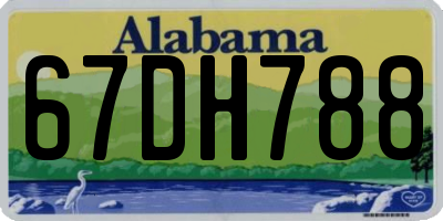 AL license plate 67DH788