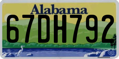 AL license plate 67DH792