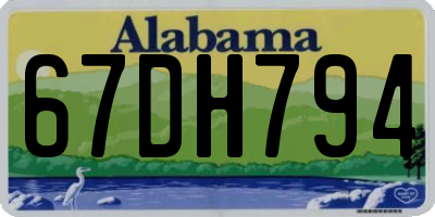 AL license plate 67DH794