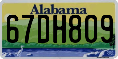 AL license plate 67DH809