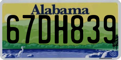 AL license plate 67DH839