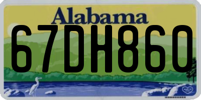 AL license plate 67DH860