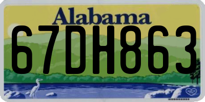 AL license plate 67DH863